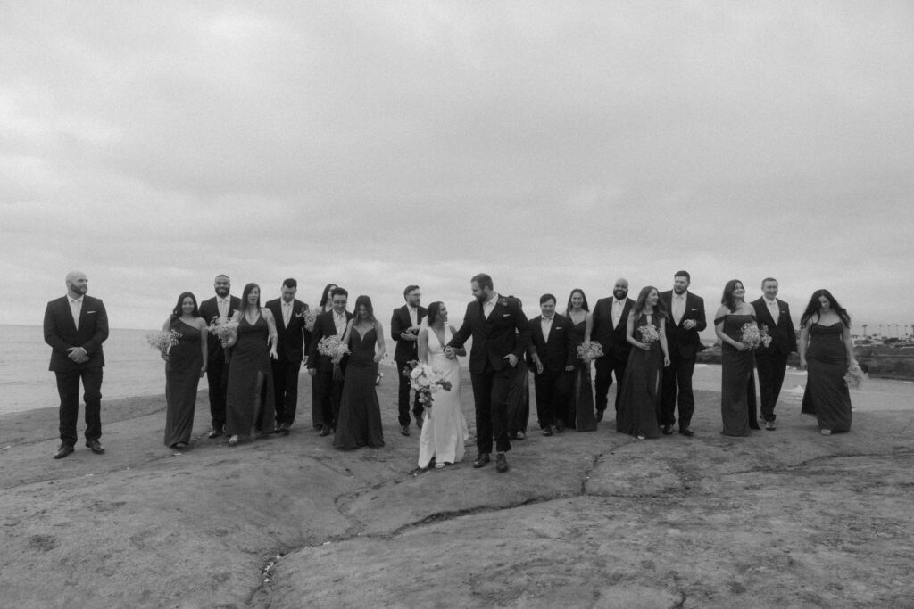 bridal party photos at san diego wedding oceanside ceremony