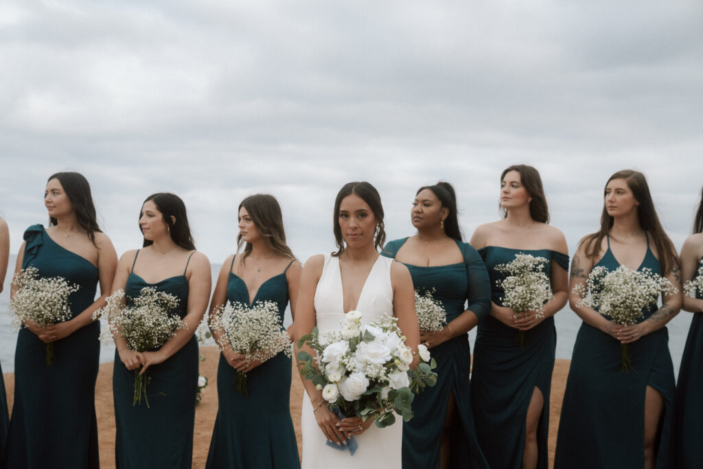 bridesmaids photos at sunset cliffs in san diego california